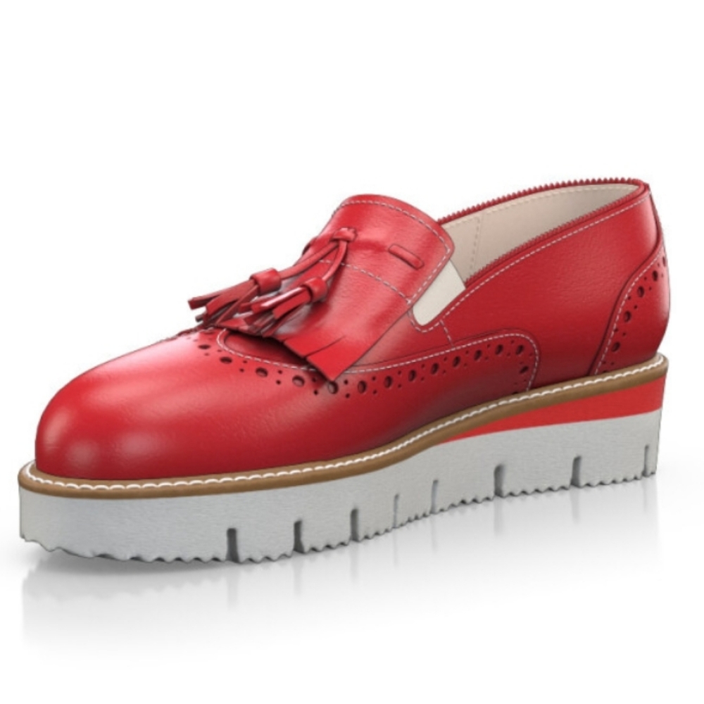 Girotti Platform Slip Ons6873 Soft Leather Santa Claus (Red) Size 42(EUR)/10(US) - Picture 4 of 6